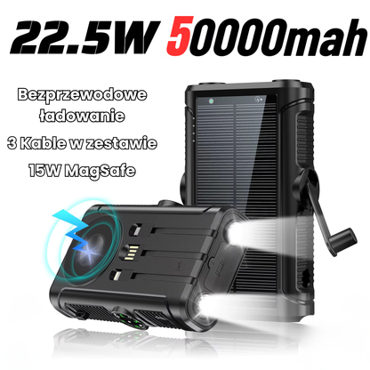 SolarCharge™ Energy - Nowoczesny Powerbank Solarny z MagSafe i Wbudowanymi Kablami